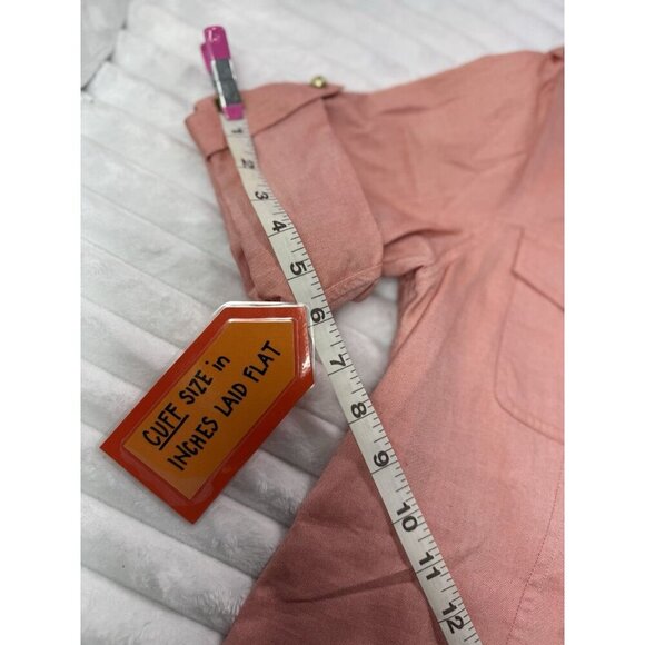 Talbots Pullover Shirt w/ Pearl Snap Button Pockets & Folded Sleeve Women's M - Picture 4 of 12